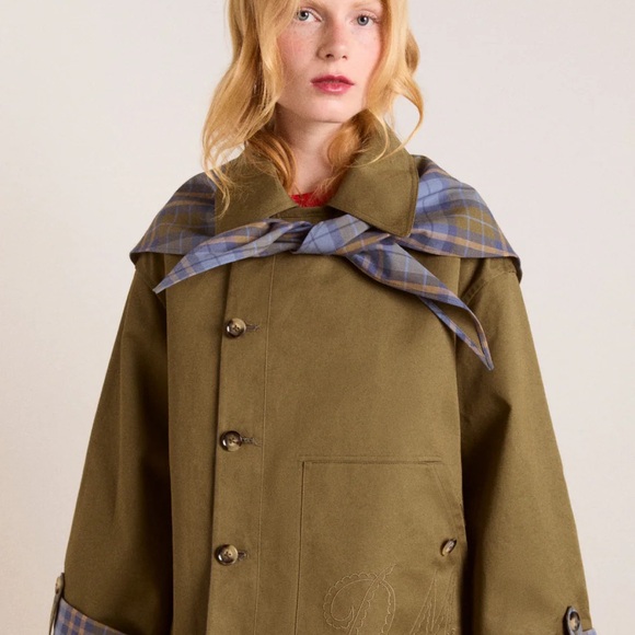 Damson Madder Jackets & Blazers - Reversible Jerry Crop Trench Coat - Olive